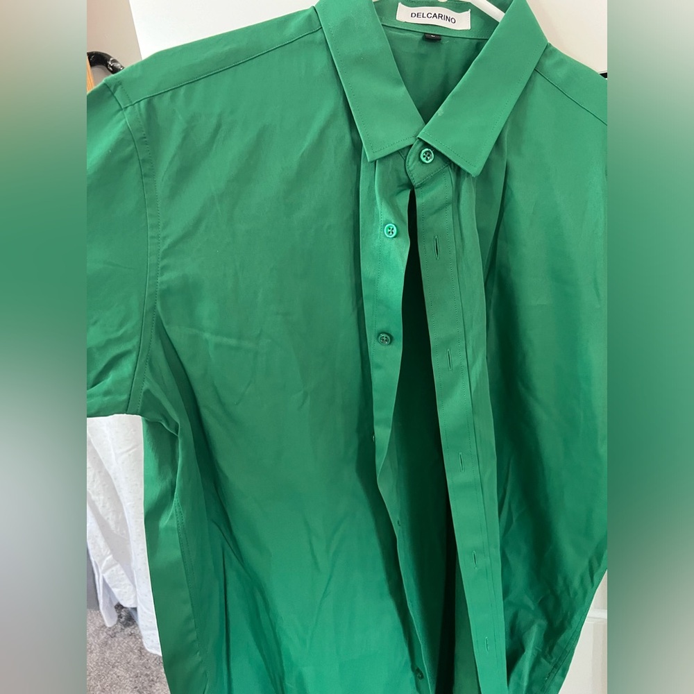 Green button down - Picture 2 of 4